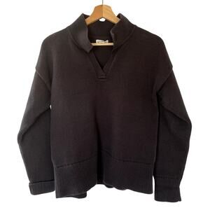 L.L.Bean Signature organic cotton gray collared pullover knit sweater men's M